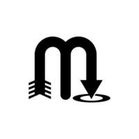 Brief m Pfeil Logo Design Inspiration. Brief m mit Pfeil Konzept. geeignet zum verschiedene Geschäft. vektor