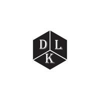 dl K brev logotyp design.dlk kreativ första dl K brev logotyp design. dl K kreativ initialer brev logotyp begrepp. vektor