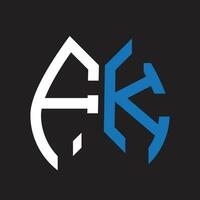 fk Brief Logo design.fk kreativ Initiale fk Brief Logo Design. fk kreativ Initialen Brief Logo Konzept. vektor