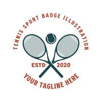 Jahrgang gekreuzt Tennis Schläger und Ball zum Sport Verein Wettbewerb Liga Abzeichen Emblem vektor