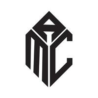 amc Brief Logo design.amc kreativ Initiale amc Brief Logo Design. amc kreativ Initialen Brief Logo Konzept. vektor