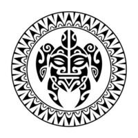 hav sköldpadda geometrisk runda cirkel prydnad maori stil. tatuering skiss. svart och vit vektor