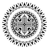 runden tätowieren geometrisch Ornament Maori Stil. schwarz und Weiß vektor