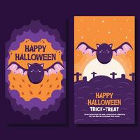 platt halloween bakgrund baner social media mall vektor