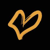 hand dragen grunge kärlek hjärta logotyp ikon i graffiti stil vektor