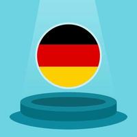 Flagge von Deutschland auf dem Podium. einfacher minimalistischer flacher Designstil. einsatzbereit für das Fußballevent etc. vektor