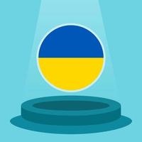 Ukrainas flagga på pallen. enkel minimalistisk platt designstil. redo att användas för fotbollsevenemanget etc. vektor