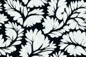 skön dekorativ sommar vektor ändlös botanisk mode färgrik teckning sömlös trendig ändlös illustration rand ornamentetnicitet textil- trädgård ogee , vit löv växt träd på svart