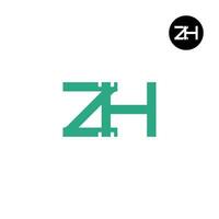 Brief zh Monogramm Logo Design vektor