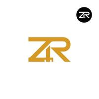 Brief zr Monogramm Logo Design vektor