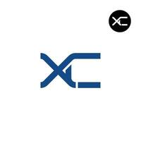 brev xc monogram logotyp design vektor