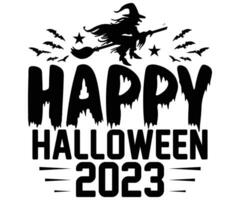 Lycklig halloween 2023 t skjorta design vektor