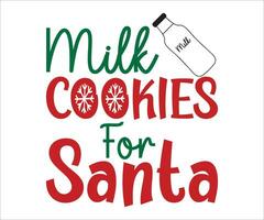 Milch und Plätzchen zum Santa claus Milch Flasche Etikett Kekse zum Santa Etikett Milch zum Santa Etikett Weihnachten Vorabend Box vektor
