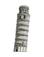 lutande tornet i Pisa, färgad teckning, realistisk. vektor illustration av färger