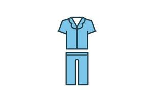 pyjamas ikon. ikon relaterad till kläder. lämplig för webb webbplats design, app, användare gränssnitt. platt linje ikon stil. enkel vektor design redigerbar