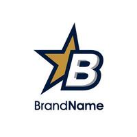 Initiale b Gold Star Logo vektor