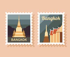 Bangkok-Briefmarke vektor