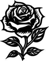 Rose - - schwarz und Weiß isoliert Symbol - - Vektor Illustration