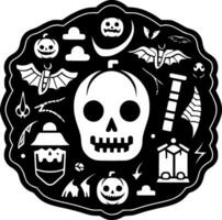 Halloween - - schwarz und Weiß isoliert Symbol - - Vektor Illustration