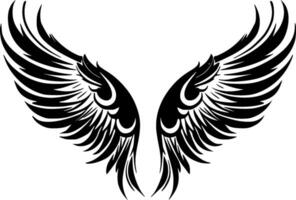 Flügel, schwarz und Weiß Vektor Illustration