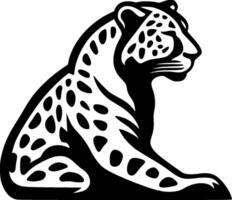 leopard, svart och vit vektor illustration