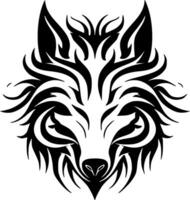 Wolf - - schwarz und Weiß isoliert Symbol - - Vektor Illustration