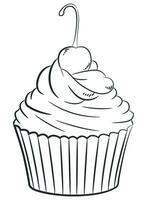 skizzieren Pastetchen Kuchen Bäckerei Cupcakes Gekritzel vektor