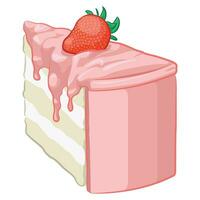 Erdbeere Kuchen Scheibe Süßigkeiten Dessert Essen vektor