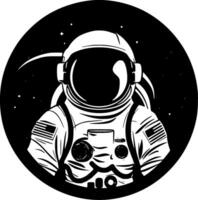 astronaut - minimalistisk och platt logotyp - vektor illustration