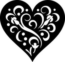 Herz - - schwarz und Weiß isoliert Symbol - - Vektor Illustration