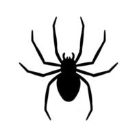 Silhouette einer Spinne, die von einem Netz hängt, verlassene Haus-Horror-Ideen für Halloween vektor