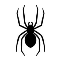 Silhouette einer Spinne, die von einem Netz hängt, verlassene Haus-Horror-Ideen für Halloween vektor