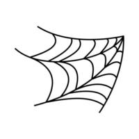 Spinnennetz-Silhouette, die für Halloween-Bannerdekorationen hängt. auf dem hintergrund isoliert vektor