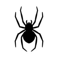 Silhouette einer Spinne, die von einem Netz hängt, verlassene Haus-Horror-Ideen für Halloween vektor