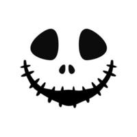 gruseliger Geist Horror Gesicht Silhouette Vektor zum Schnitzen auf Halloween Kürbis