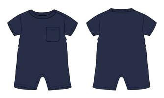 Baby Bodysuit Strampler Vektor Illustration Vorlage zum Kinder