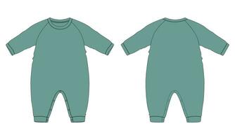 lange Ärmel Strampler Bodysuit Vektor Illustration Vorlage zum Kinder.