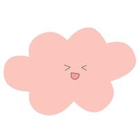 rosa moln med en smiley ansikte vektor