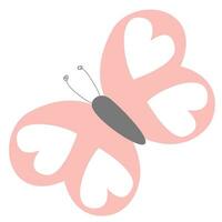 Rosa Schmetterling mit Herzen auf es vektor