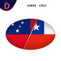 Rugby Wettbewerb Samoa v Chile . Rugby gegen Symbol. vektor