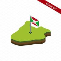 Burundi isometrisch Karte und Flagge. Vektor Illustration.