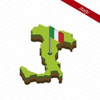 Italien isometrisk Karta och flagga. vektor illustration.