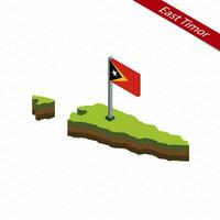 Osten Timor isometrisch Karte und Flagge. Vektor Illustration.