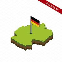 Tyskland isometrisk Karta och flagga. vektor illustration.