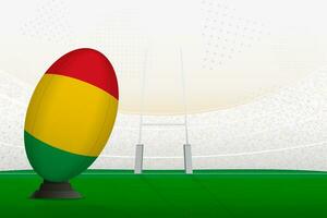 mali nationell team rugby boll på rugby stadion och mål inlägg, framställning för en straff eller fri sparka. vektor