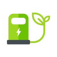 Symbol für das Ladegerät von Elektrofahrzeugen. eine Plattform zum Laden von Elektroautos Konzept der natürlichen Energie vektor