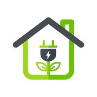 sol hem ikon. hus som använder soltak för hushållsapparater begreppet naturlig energi vektor