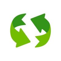 Recycling-Symbol. ein Pfeil, der sich endlos dreht Wiederverwendungskonzept recycelt. vektor