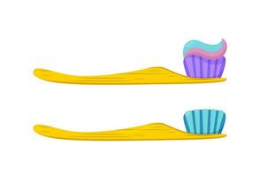 Bambus Zahnbürste. Öko Artikel zum jene Wer nicht wollen zu verwenden Plastik. Vektor Illustration