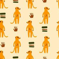 meerkat barnslig sömlös mönster vektor